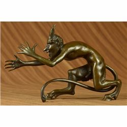 Extra Large Satyr Diablo Faun Erotic Vienna Austria Art Bronze Sculpture Statue