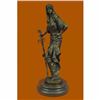 Image 2 : Persian Princess With Sword Bronze Sculpture Marble Base Figurine Figure Decor