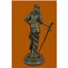 Image 3 : Persian Princess With Sword Bronze Sculpture Marble Base Figurine Figure Decor