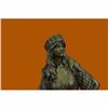 Image 5 : Persian Princess With Sword Bronze Sculpture Marble Base Figurine Figure Decor