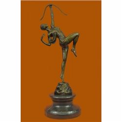 Signed Original American Art Fisher Diana the Huntress Bronze Sculpture Figurine