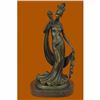 Image 1 : Hand Made 1920 Style Girl Holding a Mask Bronze Sculpture by Moreau Figurine Art