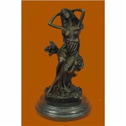 Handmade Bronze Statue Sculpture Sexy Lady Art Nouveau Lost Wax Home Figurine