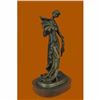 Image 4 : Real Bronze Metal Stone Statue Classical Victorian Woman Lady Feather Sculpture