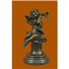 Image 1 : Valentines Day Gift Cherub Trumpet Musician Artist Angel Bronze Marble Statue