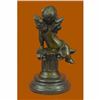 Image 3 : Valentines Day Gift Cherub Trumpet Musician Artist Angel Bronze Marble Statue
