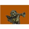 Image 5 : Valentines Day Gift Cherub Trumpet Musician Artist Angel Bronze Marble Statue