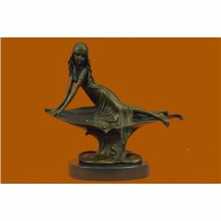 Vintage Bronze Nude Nymph Sculpture-Art Deco Figurine by Mavchi Decor Figure Art