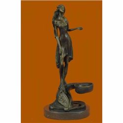 Art Nouveau Young Maiden Bronze Sculpture Figurine Figure Home Decor Decoration