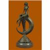 Image 1 : Signed Original Mavchi Venus on the Moon Bronze Sculpture Marble Base Figurine