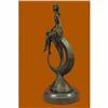 Image 4 : Signed Original Mavchi Venus on the Moon Bronze Sculpture Marble Base Figurine