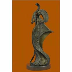 Signed Original Mavchi a Fashion Girl Bronze Sculpture Home Office Decoration