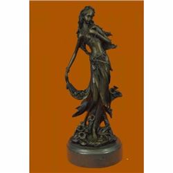 Art Nouveau Sexy Nymph Goddess By Renowned Artist J.Kassin Bronze Sculpture Deal
