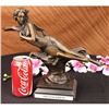 Image 1 : Signed ART DECO Rare Bronze Roaring c.1920s Nude Lady