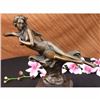 Image 2 : Signed ART DECO Rare Bronze Roaring c.1920s Nude Lady