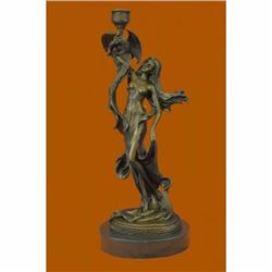 Hot Cast Dragon Lady Candle Holder Bronze Sculpture Classic Erotic Artwork Decor