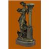 Image 2 : Victorian Style Captive Lady Holding Bouquet of Flowers Bronze Sculpture Figure