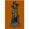 Image 3 : Victorian Style Captive Lady Holding Bouquet of Flowers Bronze Sculpture Figure