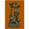 Image 5 : Victorian Style Captive Lady Holding Bouquet of Flowers Bronze Sculpture Figure