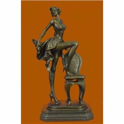Signed Original Italian Artist Genius Aldo Vitaleh Sexy Temptress Bronze Statue