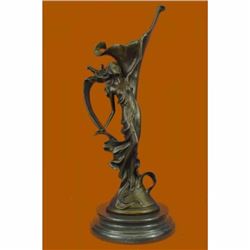 Art Nouveau Nude Erotic Sexy Nymph Vase Bronze Sculpture Home Decor Sale Figure
