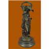 Image 1 : Art Deco Three Nymph Surround a Bronze Vase Sculpture Marble Base Figurine Decor