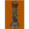 Image 3 : Art Deco Three Nymph Surround a Bronze Vase Sculpture Marble Base Figurine Decor
