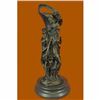 Image 4 : Art Deco Three Nymph Surround a Bronze Vase Sculpture Marble Base Figurine Decor
