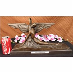 After.GENNARELLI, Bronze nude girl w/ Swan sculpture