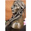 Image 3 : ORIGINAL PURE BRONZE RED INDIAN CHIEF AMAZING DETAIL NR SCULPTURE ART