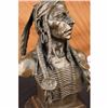 Image 5 : ORIGINAL PURE BRONZE RED INDIAN CHIEF AMAZING DETAIL NR SCULPTURE ART