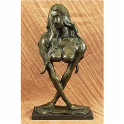 Abstract Mother with Baby Bronze Sculpture Mid-Century Figurine Signed Original