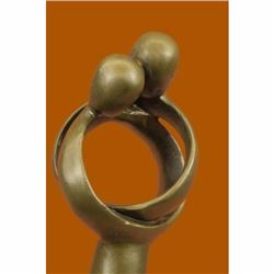 Hot Cast Abstract Male and Female Kissing Bronze Sculpture Marble Base Figurine