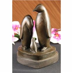 Penguin Trio Bronze by Milo Sculpture Figurine Abstract