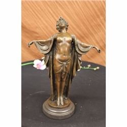 ART NOUVEAU NUDE WOMAN AWAKENING BRONZE SCULPTURE DECO