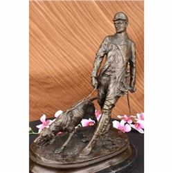 Unique Bronze Marble Statue Fox Hunt Club Scent Hound Dog Hunter Christmas
