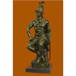 SIGNED BRONZE SCULPTURE ROMAN GLADIATOR MALE WARRIOR STATUE COLLECTOR EDITION