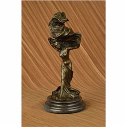 Signed Original Wind Beneath my Wing Art Deco Sculpture Marble Base Statue Decor