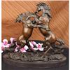 Image 1 : Elegant Equestrian Art Two Horses Loving Playing Bronze Marble Statue Sculpture