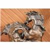 Image 2 : Elegant Equestrian Art Two Horses Loving Playing Bronze Marble Statue Sculpture
