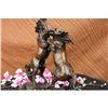 Image 5 : Elegant Equestrian Art Two Horses Loving Playing Bronze Marble Statue Sculpture