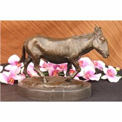 Bronze Marble Statue Mini Donkey Burro Nativity Scene Farm Horse Sculpture