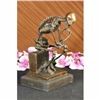 Image 2 : Bronze Statue Skull Skeleton thinker bronze sculpture, Signed: Milo Figurine ART