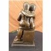 Image 5 : Extra Large Old Man with Young Girl Bronze Marble Sculpture