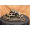 Image 1 : Signed Barye Elk Stag is Attacked by Pack of Wild Dogs Bronze Sculpture