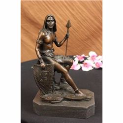 Original Nude Native American Warrior Bronze Statue
