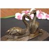 Image 4 : Signed Milo Two Beautiful Swans Bronze Sculpture Art Deco Marble Statue Figurine