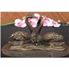 Image 5 : Signed Milo Two Beautiful Swans Bronze Sculpture Art Deco Marble Statue Figurine