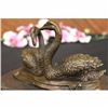 Image 6 : Signed Milo Two Beautiful Swans Bronze Sculpture Art Deco Marble Statue Figurine