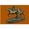 Image 2 : Bronze Marble Base Statue Wild Horse Galloping Mustang Ranch Hot Cast Marble Figurine